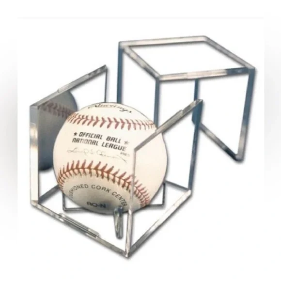 😎 NWT Econosafe Square Baseball Holder Display Case w/Built in Stand - Picture 2 of 3